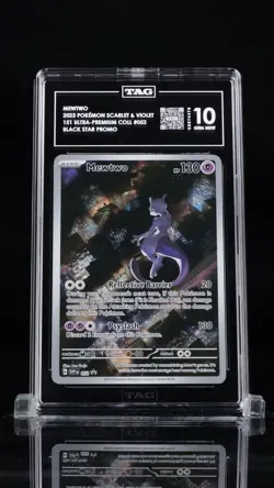 2023 POKEMON SVP EN-SV BLACK STAR PROMO 151 ULTRA-PREM COLL #052 MEWTWO TAG 10 - Image 1