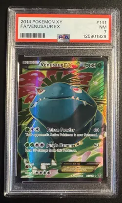 Pokemon Venusaur EX 141/146 XY Base Set Full Art Ultra Rare Holo PSA 7 Near Mint - Image 1