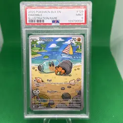 2025 POKEMON BLK EN-BLACK BOLT ILLUSTRATION RARE #129 DWEBBLE PSA 9 - Image 1