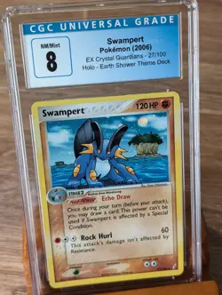 2006 Pokemon Ex Crystal Guardians Swampert Holo #27 Theme Deck CGC 8 - Image 1