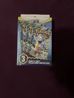 Pokemon Scarlet and Violet Stellar Crown 3 Booster Pack Box-Factory Sealed - Image 1