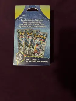 Pokemon Scarlet and Violet Stellar Crown 3 Booster Pack Box-Factory Sealed - Image 2