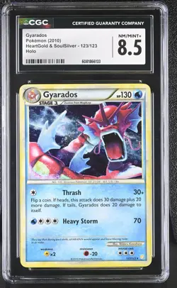 CGC 8.5 Gyarados 2010 HeartGold & SoulSilver 123/123 Holo Pokemon Card - Image 1