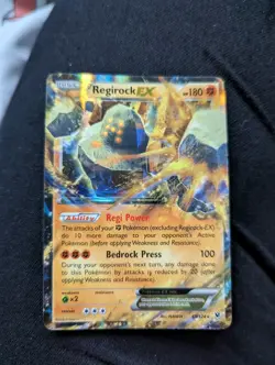 Pokemon Card Regirock EX 43/124 Fates Collide Ultra Rare Holo Foil 2016 - Image 1