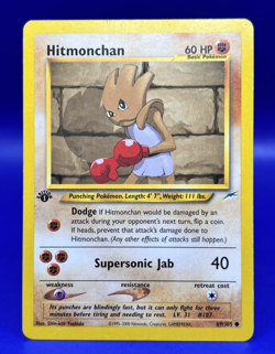 Pokemon Card Neo Destiny 1st Edition Hitmonchan 69/105 LP - Image 1