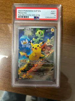Pikachu 027 Sv: Scarlet & Violet Promo Cards Holo PSA 9 RegradeUUU - Image 1