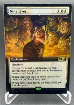 Nine Lives (Extended Art, Foil, #344, NM) Core Set 2021 (M21), MTG - Image 3