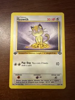 Pokemon TCG 1st Edition #52 Meowth Jungle Set 56/64 - Image 1