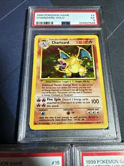 1999 Pokemon Base Set Unlimited "Big Three" Charizard Blastoise & Venusaur PSA 5 - Image 2