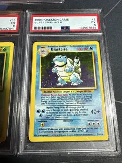 1999 Pokemon Base Set Unlimited "Big Three" Charizard Blastoise & Venusaur PSA 5 - Image 3