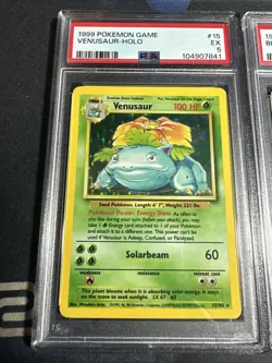 1999 Pokemon Base Set Unlimited "Big Three" Charizard Blastoise & Venusaur PSA 5 - Image 4