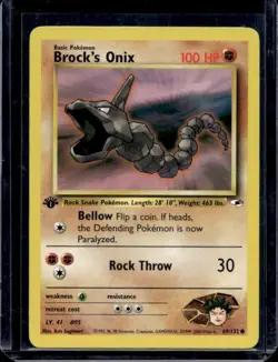 Pokemon TCG Brock's Onix Gym Heroes 69/132 Regular 1st Edition - Image 1