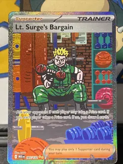 Lt. Surge's Bargain 185/132 Pokemon TCG Me01: Mega Evolution SIR Holo - Image 1