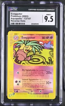 2003 POKEMON AQUAPOLIS EXEGGUTOR #13 REVERSE HOLO RARE CGC 9.5 MINT+ - Image 1