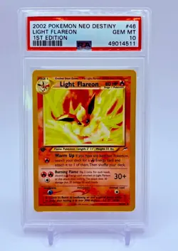 Pokemon Light Flareon Neo Destiny 1st Edition #46 PSA 10 Gem Mint - Image 1