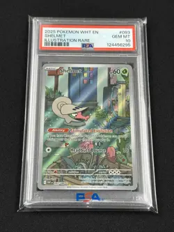 2025 POKEMON WHT EN-WHITE FLARE ILLUSTRATION RARE #093 SHELMET PSA 10 LOW POP - Image 1