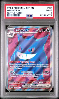 2024 POKEMON TEF EN-TEMPORAL FORCES ULTRA RARE #193 GENGAR EX PSA 9 - Image 1