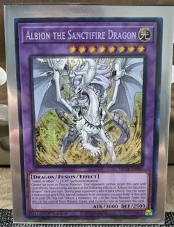 Yu-Gi-Oh Albion the Sanctifire Dragon Prismatic SCR M/NM 1st Ed. - Image 1