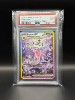 Pokemon 2025 Pre-EN Espeon EX Special Illustration Rare Card #155 PSA 9 Mint - Image 1