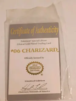 1999 Burger King Pokemon Charizard 23k Gold Plated Card And Pokeball - Image 5