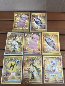 Pokemon TCG - Full Art Secret Gold Trainer 8 Card Lot -NM Meowscarada Energy - Image 1