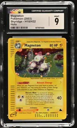 CGC 9 MINT Magneton 2003 Skyridge H18/H32 Holo Pokemon Card - Image 1