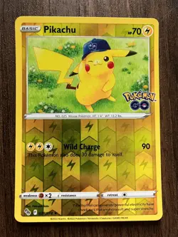 REVERSE HOLO Pikachu 028/078 - 2022 Pokemon Go Series Common Card - CLEAN NM - Image 1