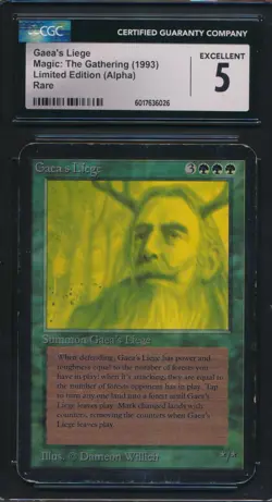 Alpha Gaea's Liege CGC 5 Graded Magic MTG (6026) -magicgraders- - Image 1