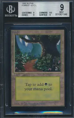 Alpha Forest BGS 9 Graded Magic MTG (1349) -magicgraders- - Image 1