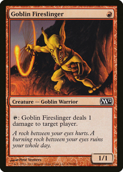 mtg magic 2012 m12 Goblin Fireslinger FRENCH vf fr Frondeur au feu gobelin - Image 1