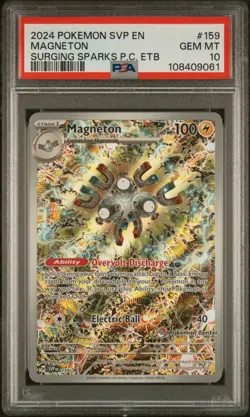 2024 POKEMON SURGING SPARKS POKEMON CENTER ETB PROMO SVP #159 MAGNETON PSA 10 - Image 1