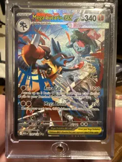 Pokemon TCG Mega Lucario Ex 179/132 Secret Rare Holo Extremely Clean NM Card NM - Image 1