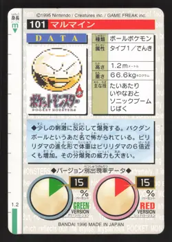 Electrode 101 Japanese Green Front Pokemon Carddass Pocket Monster Red - Image 2