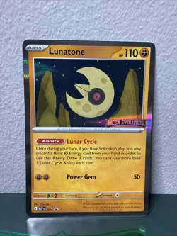 Pokemon TCG Lunatone Mega Evolution 004 NM Prerelease Promo Stamped - Image 1