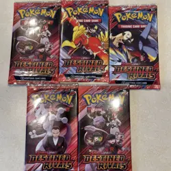 Pokemon TCG Scarlet And Violet Destined Rivals Sealed Booster Packs Lot Of 5 - Image 1