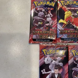Pokemon TCG Scarlet And Violet Destined Rivals Sealed Booster Packs Lot Of 5 - Image 2