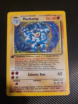 Pokemon TCG - Machamp 8/102 Holo Rare Base Set 1st Edition - WOTC Vintage VLP - Image 1