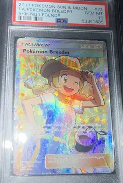 Pokemon Breeder 73 PSA 10 Pokemon Sun & Moon Shining Legends 2017 Collect Poke - Image 2