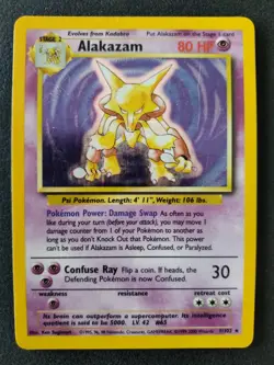 Pokemon Alakazam & Clefairy Holo Rare Base Set 1999-2000 4th Print 1/102 5/102 - Image 4