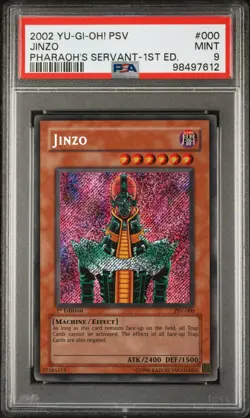 2002 YU-GI-OH! PSV-PHARAOH'S SERVANT 1ST ED #000 JINZO PSA 9 - Image 1