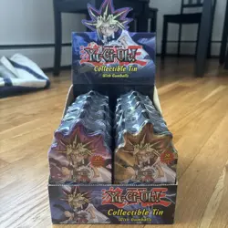 2005 Yu Gi Oh Sealed Collectible Tins With Gumballs Case Of 10 With Box Vintage - Image 2