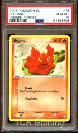 PSA 10 GEM MINT Slugma 73/115 Unseen Forces Pokemon Card 406 - Image 1
