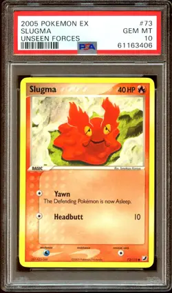 PSA 10 GEM MINT Slugma 73/115 Unseen Forces Pokemon Card 406 - Image 2