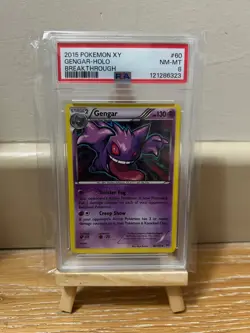 2015 Pokemon XY Breakthrough #60 Gengar Holo Card PSA 8 60/162 Slab - Image 1