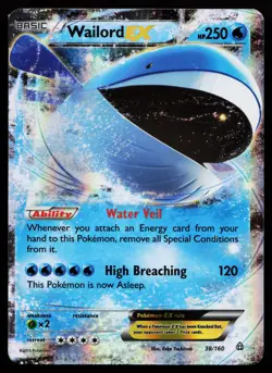 Wailord EX 38/160 Ultra Rare XY - Primal Clash Pokemon Card - Image 1