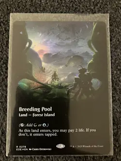 Magic The Gathering MTG - Breeding Pool (Borderless) Foil - EOE - Image 1