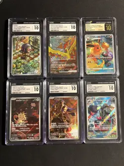 Pokemon TCG LOT of 6 CGC 10 slabs Japanese/Chinese Team Rocket Flareon Lechonk - Image 1