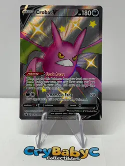 Pokemon Crobat V SWSH098 Sword & Shield SHINY BLACK STAR PROMO - Image 1