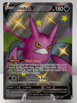 Pokemon Crobat V SWSH098 Sword & Shield SHINY BLACK STAR PROMO - Image 2