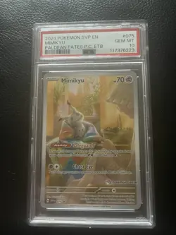 Pokemon Center Exclusive Mimikyu 075 PC ETB PSA 10 - Image 1